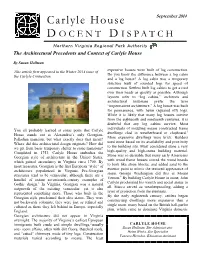 The Architectural Precedents and Context of Carlyle House