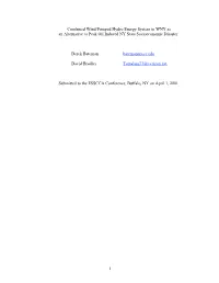 1 Combined Wind/Pumped Hydro Energy System in WNY As An