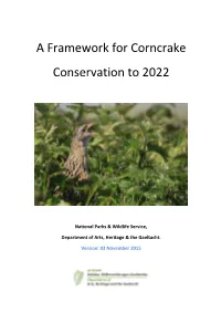 A Framework for Corncrake Conservation to 2022