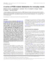 A Series of PDB-Related Databanks for Everyday Needs Wouter G