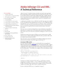 Adobe Indesign CS3 and XML: a Technical Reference