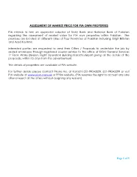 Assessment of Market Price for Pia Own Properties