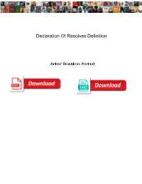 Declaration of Resolves Definition