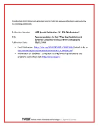 DRAFT Special Publication 800-56A, Recommendation for Pair-Wise Key