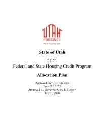 State of Utah 2021 Federal and State
