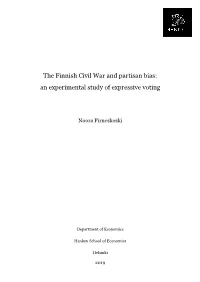 The Finnish Civil War and Partisan Bias: an Experimental Study of Expressive Voting
