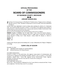 Board of Commissioners of Saginaw County, Michigan   January Session 2011