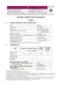 National Fishery Sector Overview Tonga