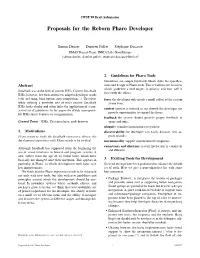 Proposals for the Reborn Pharo Developer