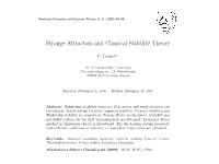 Strange Attractors and Classical Stability Theory