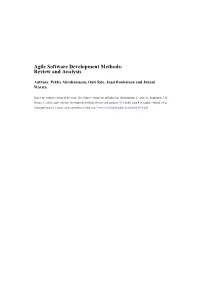 Agile Software Development Methods: Review and Analysis