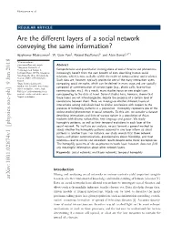 Are the Different Layers of a Social Network Conveying the Same