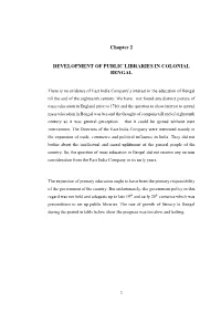 Chapter 2 DEVELOPMENT of PUBLIC LIBRARIES in COLONIAL