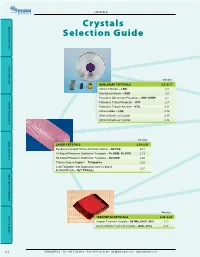 Crystals Selection Guide