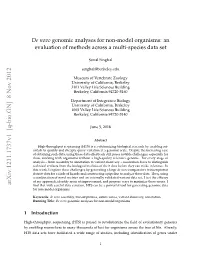 De Novo Genomic Analyses for Non-Model Organisms: an Evaluation of Methods Across a Multi-Species Data Set