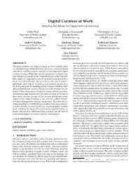 Digital Curation at Work Modeling Workflows for Digital Archival Materials