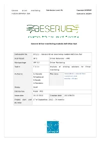General Driver Monitoring Module Definition Soa