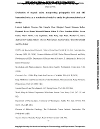 Evaluation of Organic Anion Transporting Polypeptide 1B1 and 1B3
