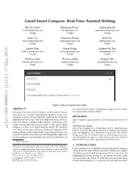 Gmail Smart Compose: Real-Time Assisted Writing