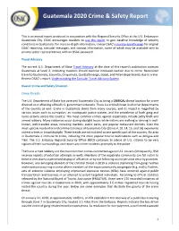 Guatemala 2020 Crime & Safety Report