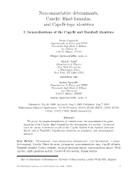 Noncommutative Determinants, Cauchy–Binet Formulae, and Capelli-Type Identities