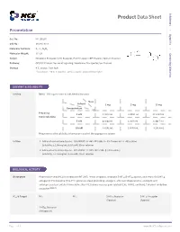 Product Data Sheet