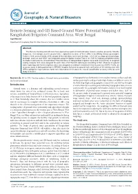 Remote Sensing and GIS Based Ground Water Potential Mapping Of