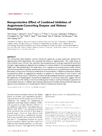 Renoprotective Effect of Combined Inhibition of Angiotensin-Converting Enzyme and Histone Deacetylase
