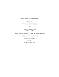 Request for Qualifications for the Potential