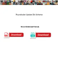 Roundcube Update Db Schema
