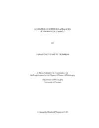 AUGUSTINE on SUFFERING and ORDER: PUNISHMENT in CONTEXT by SAMANTHA ELIZABETH THOMPSON a Thesis Submitted in Conformity With
