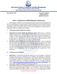 Clarifications on SCMTR Registration Related Issues