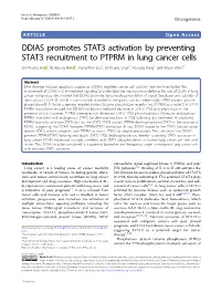 DDIAS Promotes STAT3 Activation by Preventing STAT3 Recruitment To