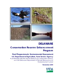 DELAWARE Conservation Reserve Enhancement Program Final Programmatic Environmental Assessment U.S