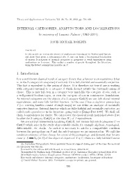 INTERNAL CATEGORIES, ANAFUNCTORS and LOCALISATIONS in Memory of Luanne Palmer (1965-2011)