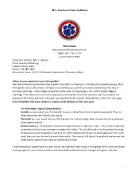 Mrs. Paulson's Class Syllabus Third Grade