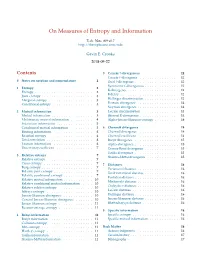 On Measures of Entropy and Information