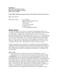 Quarantine Testing of an Insect for Biocontrol of Tibouchina Herbacea