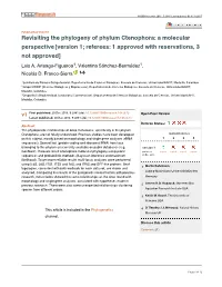 Revisiting the Phylogeny of Phylum Ctenophora: a Molecular Perspective [Version 1; Referees: 1 Approved with Reservations, 3 Not Approved] Luis A