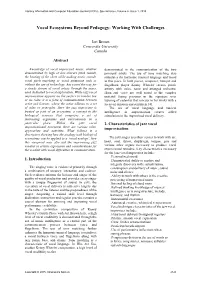Vocal Ecosystems Beyond Pedagogy: Working with Challenges