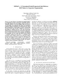 A Conceptual Social Framework That Delivers KM Values to Corporate Organizations