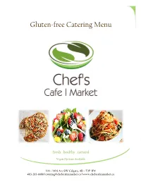 Gluten-Free Catering Menu