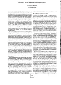 Malcolm Ellis: Labour Historian? Spy?