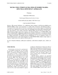 Mc/Ds-Cdma Versus Sc/Ds-Cdma in Mobile Radio: Spectral Efficiency Approach
