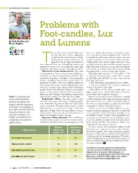 Problems with Foot-Candles, Lux and Lumens