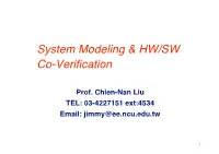 System Modeling & HW/SW Co-Verification