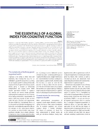 The Essentials of a Global Index for Cognitive Function