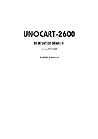 UNOCART-2600 Instruction Manual