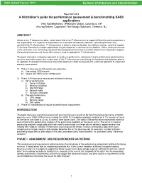 A Hitchhiker's Guide for Performance Assessment and Benchmarking SAS® Applications