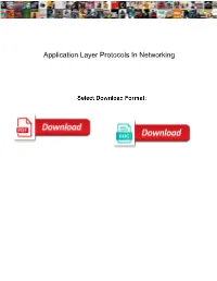 Application Layer Protocols in Networking